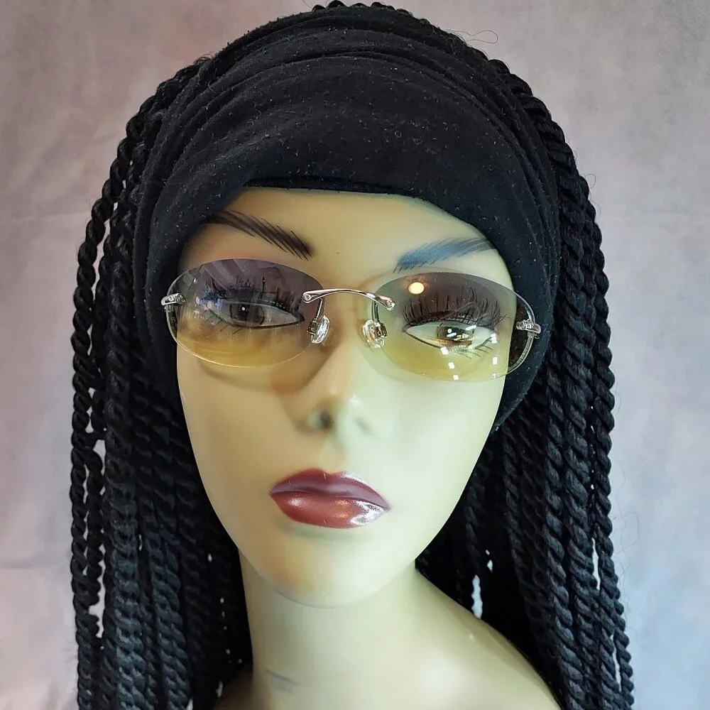 Orbit Rimless Sunglasses Classic Eye Protection UV Metal Gradient color lenses